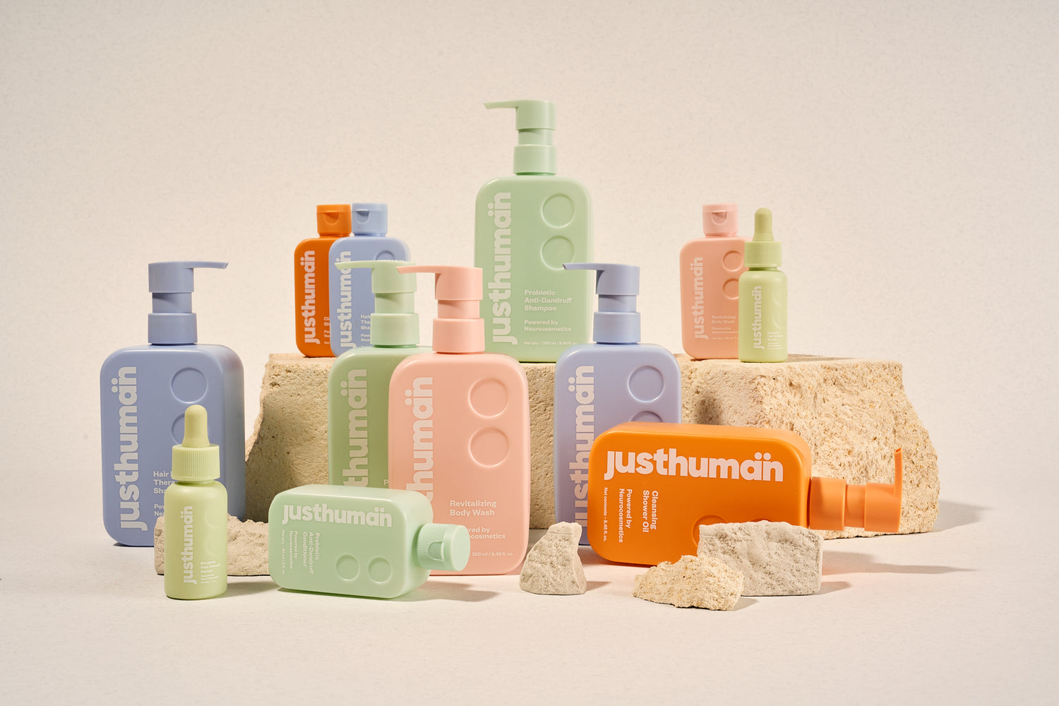A collection of products from the brand Justhuman