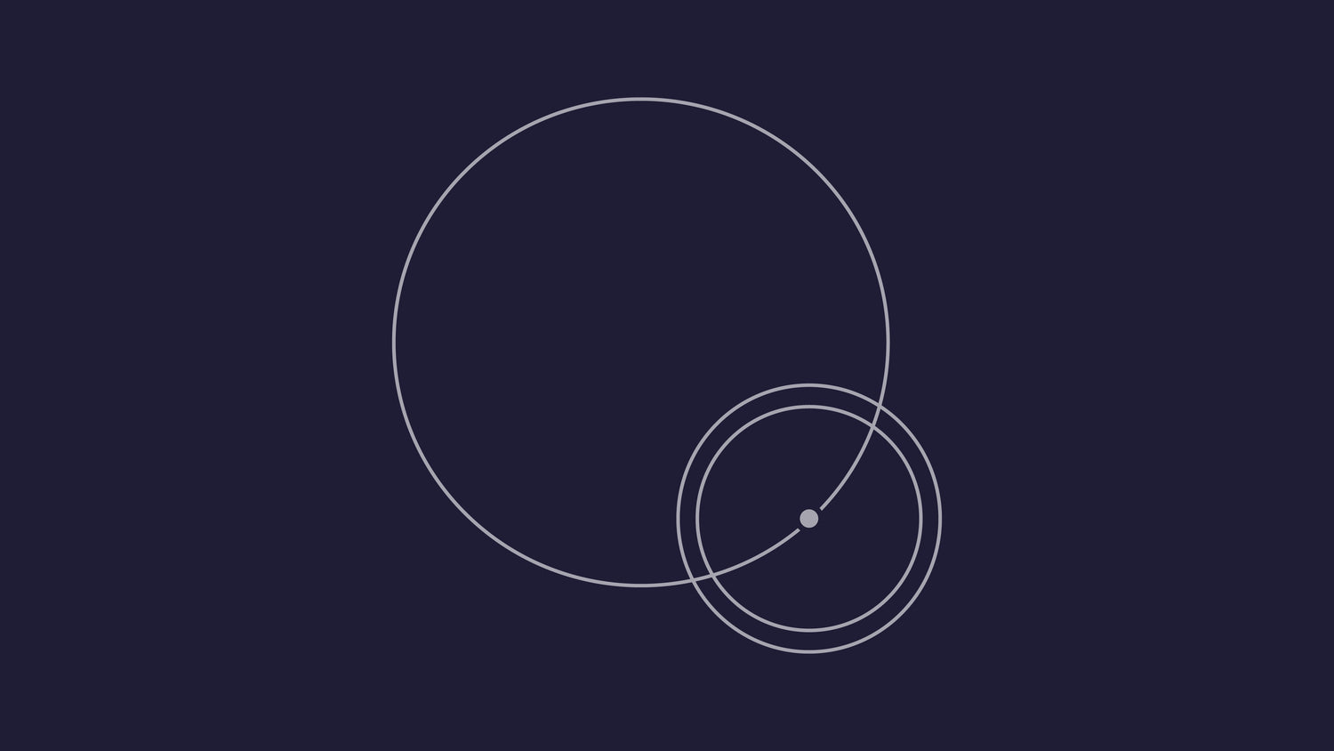 A minimalist design featuring two intersecting circles