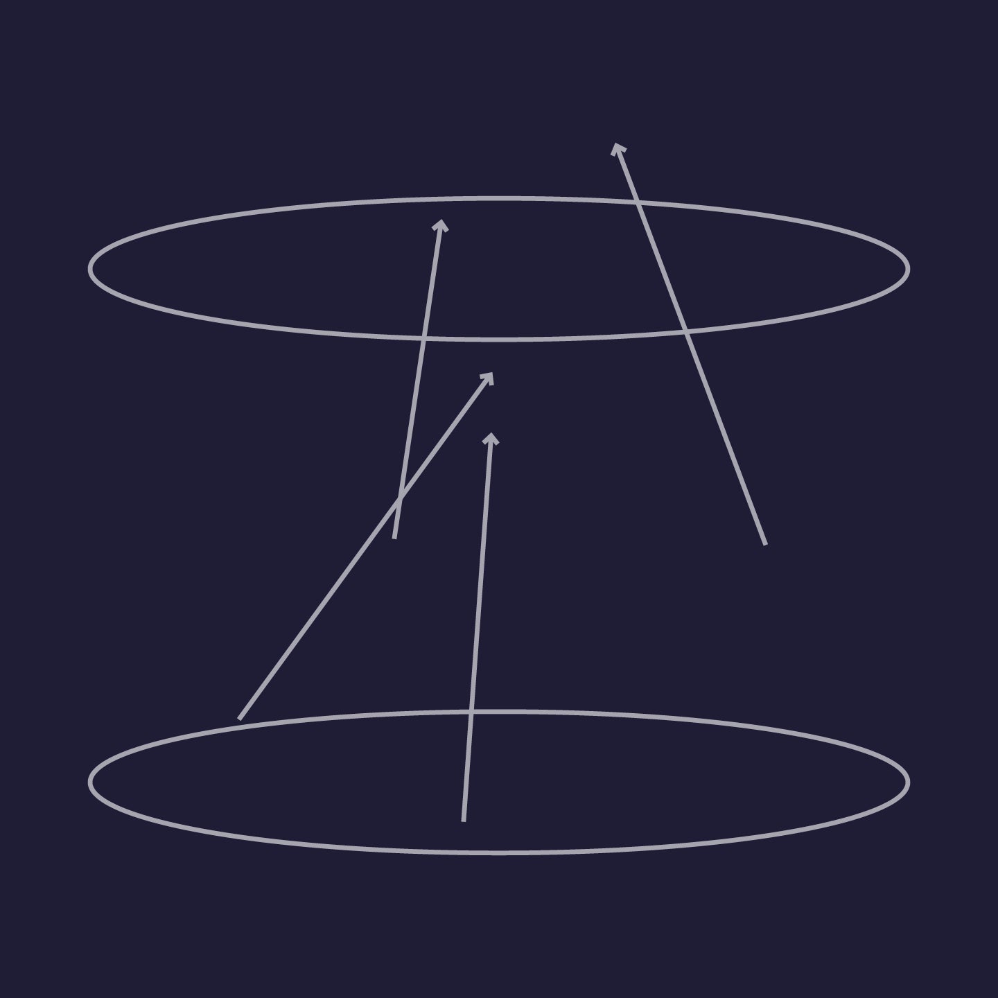 The image displays two horizontal, elliptical shapes positioned one above the other